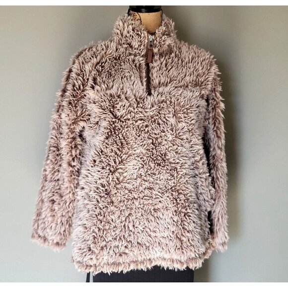 Dylan Los Angeles Oversized Frosty Tipped 1/4 Zip Pullover Sherpa- S - Picture 2 of 5